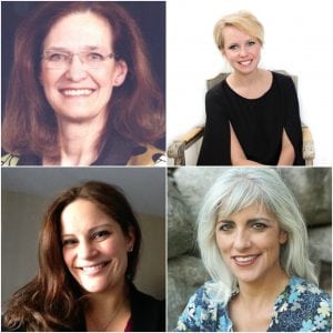 The 2018 AAF recipients will be honored alongside the 2018 inductees at SAF Palm Springs 2018. Top left: Maggie Binet, AAF, AIFD, CPF, PFCI, of Le Jardin Binet in Englewood, Colorado; Zoƫ Prosser Gallina, AAF, of Botanica International Design Studio in Tampa, Florida; Jodi McShan, AAF of McShan Florist Inc., in Dallas, Texas; and Lynne Tischler, AAF, CPFD, PFCI of Your Enchanted Florist in St. Paul, Minnesota.